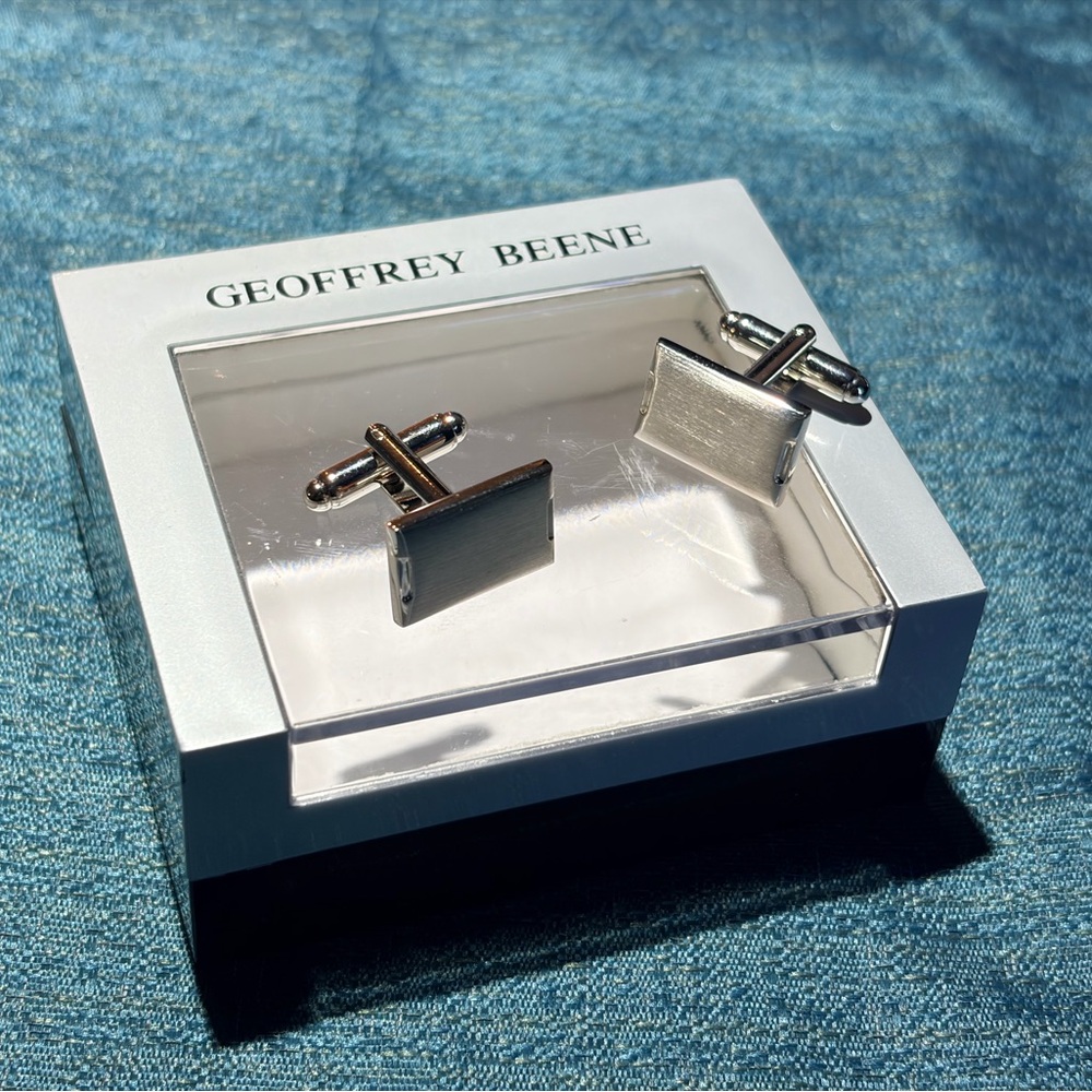 Geoffrey Beene Elegant Silver Cufflinks